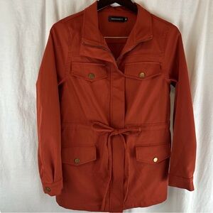 Women's Rust Utility Jacket with Tie Waist